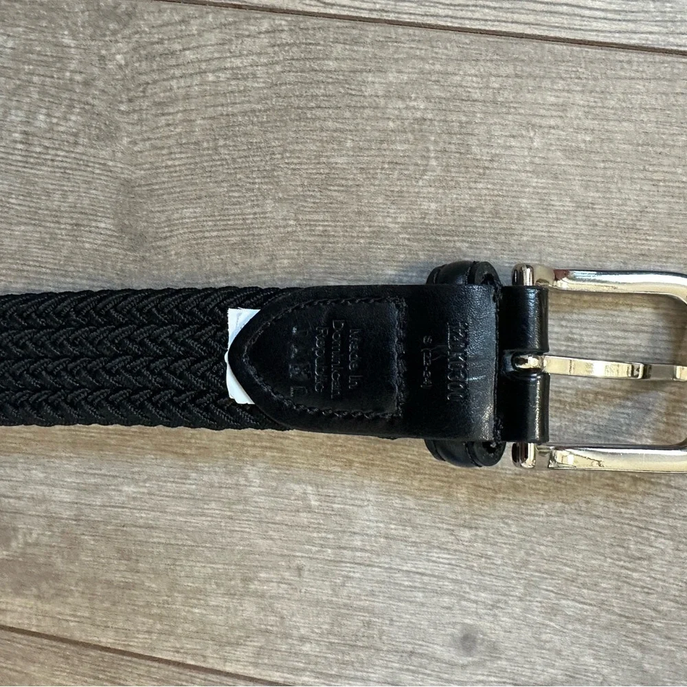 Vintage Boys Black Woven Braided Leather Belt Size Small “Jake” Engraved